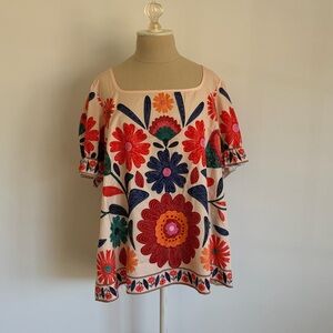 Shein Curve Blouse Multicolor Floral 2XL